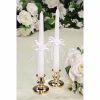  Taper Wedding Candle w/ White Ribbon Rose - 2 Pack : Wholesale Flowers : Floral Supplies