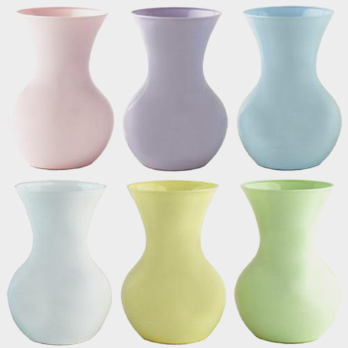 Wholesale Assorted Pastel Plastic Vases 9.75hx5w (12 per case) Blooms