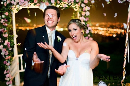 Flower Petals in your DIY Wedding being thrown on bride and groom