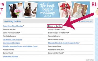 BloomsByTheBox.com is a Featured “The Knot Best of Weddings 2012” Vendor!
