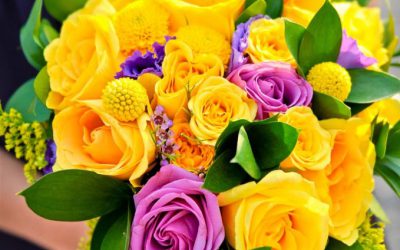Real Wedding: Purple and Yellow DIY Wedding Flower Inspiration