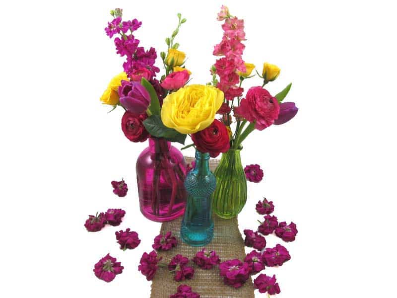 Colorful Bud Vase Centerpieces Final Look copy