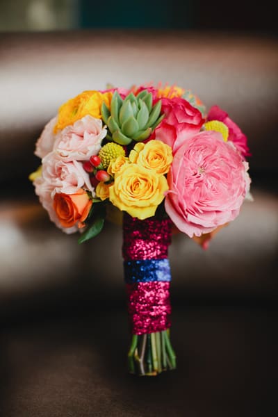 southern wedding glitter bouquet wrap