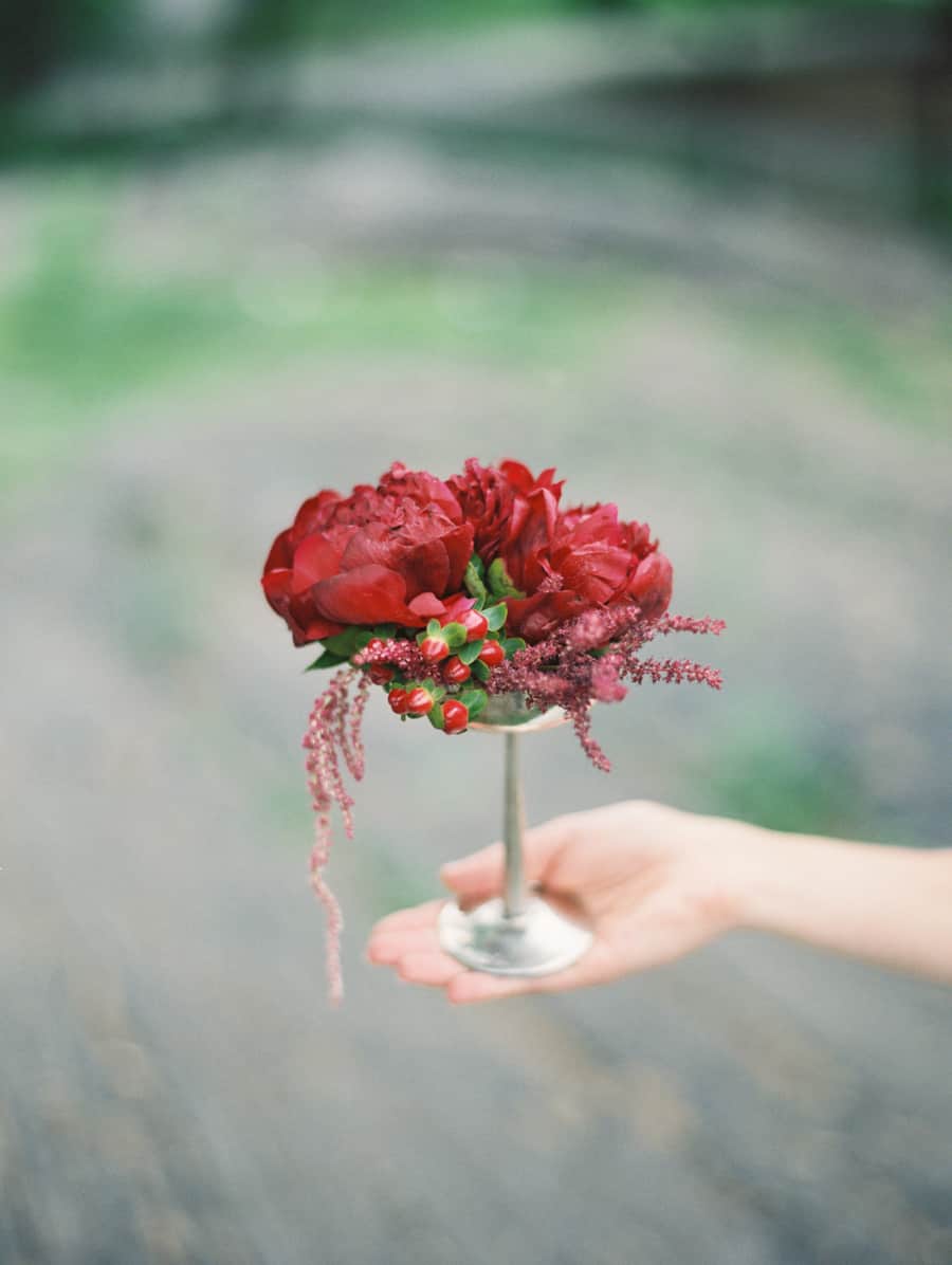 Red Peony Centerpiece