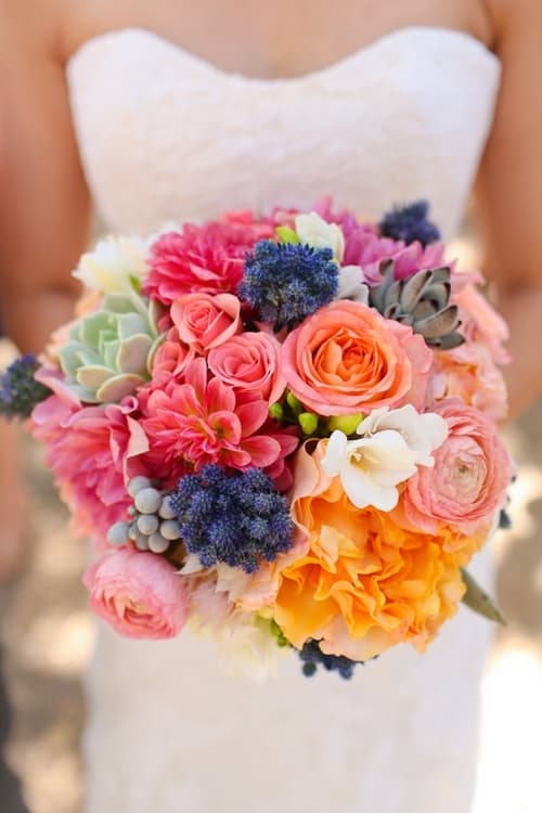 Bright wedding bouquet style