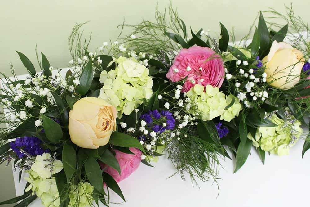 flower garland close up