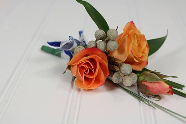 diy spray rose boutonniere tutorial- final