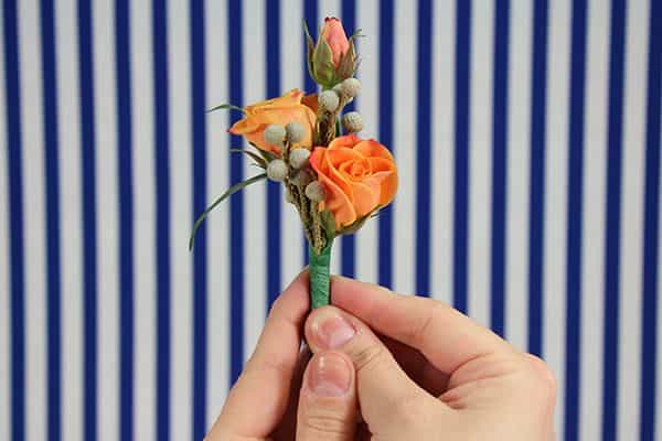 diy spray rose boutonniere tutorial- second bunch