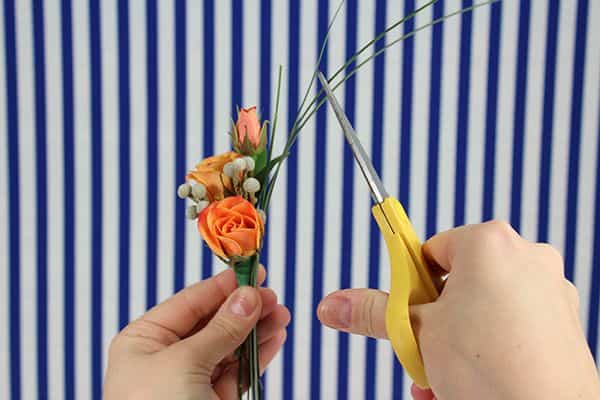 diy spray rose boutonniere tutorial- third bunch