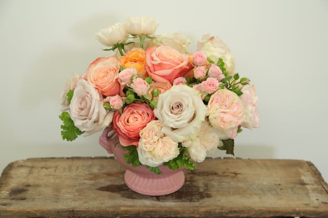 Rustic and Vintage Fall Flower Arrangements With Roses and Protea