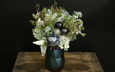 Dusty Miller Geo Floral Arrangement