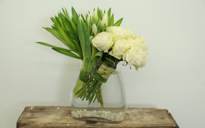 DIY Modern White Floral Arrangement