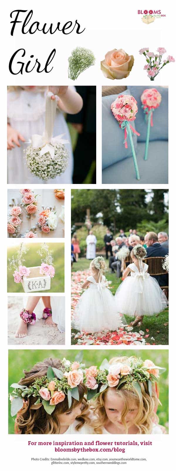 flower girl wedding inspiration collage