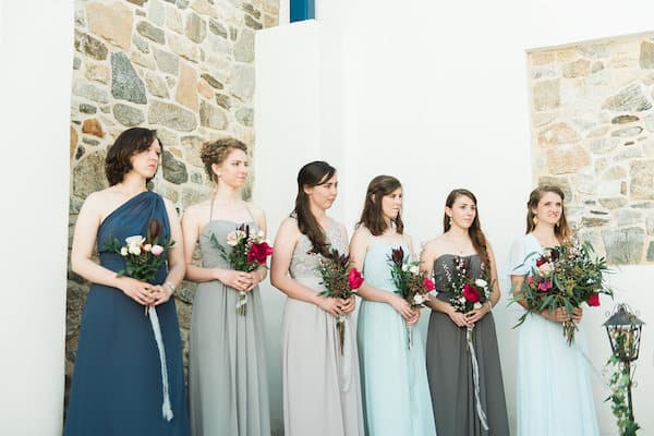 springtime blooms by the box 6 bridesmaids holding bouquets