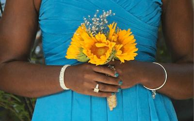 Teal and Sunflower Wedding Featured on Borrowed and Blue