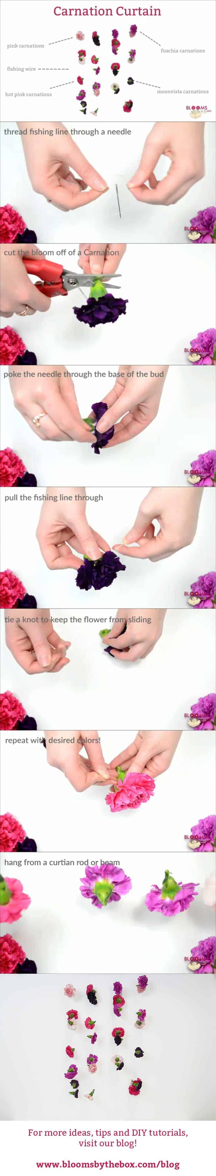 DIY carnation curtain