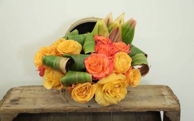 Vintage Spring Hatbox Floral Arrangement