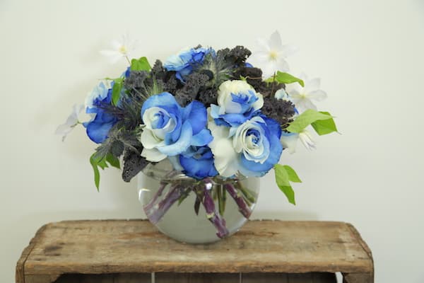 Blue rose floral arrangement