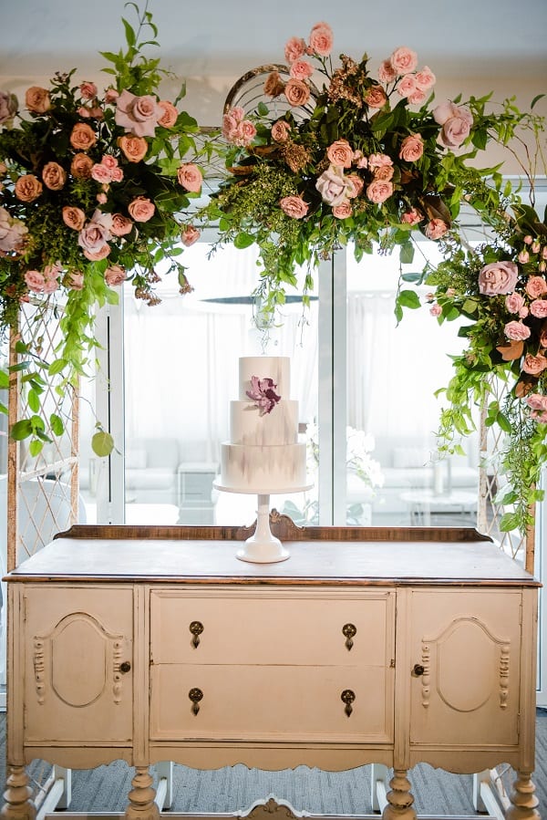 Special Event, Sketchbook Series, Blooms By The Box, Eddie Zaratsian, Tablescape, Purple Flowers, White Flowers, Pink Flowers, Cake