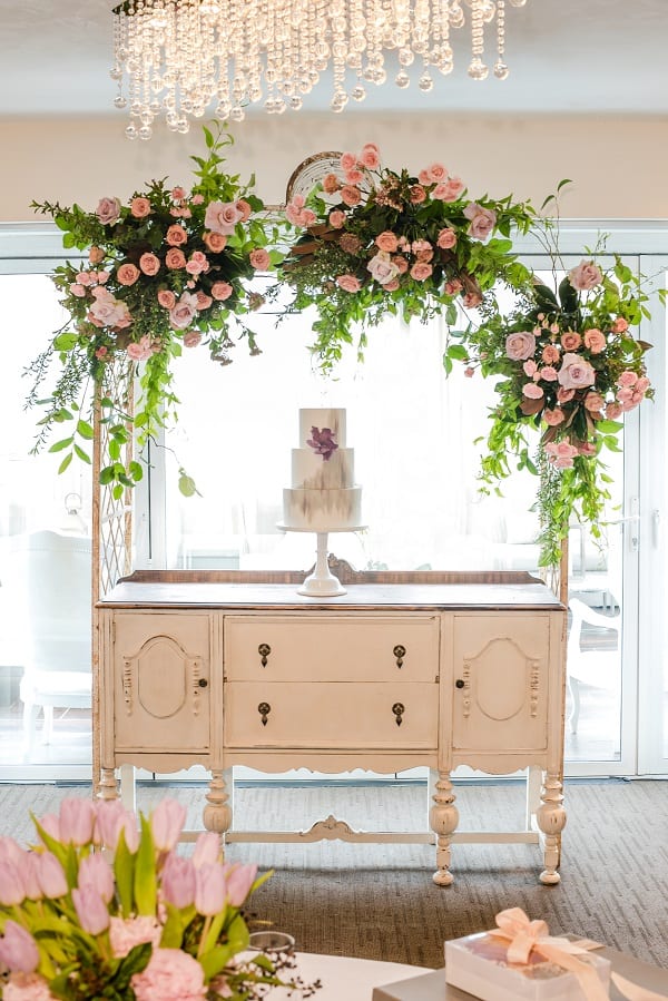 Special Event, Sketchbook Series, Blooms By The Box, Eddie Zaratsian, Tablescape, Pink Flowers, White Flowers, Cake