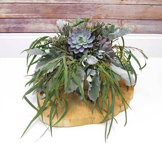 DIY Silver Succulent Centerpiece