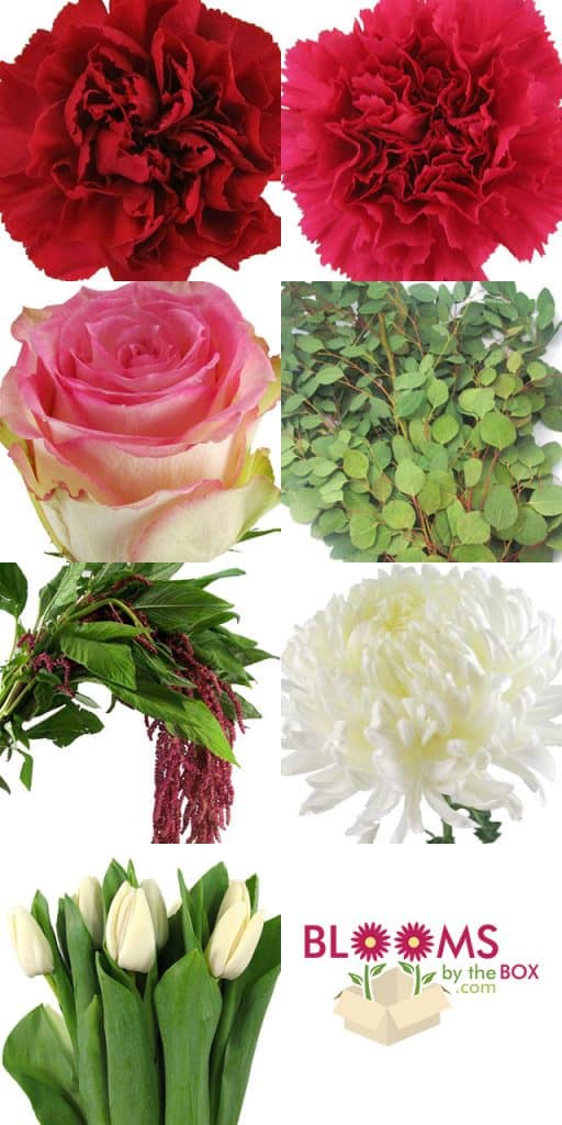 Want to create this beautiful bouquet on a DIY budget? Blooms by the Box can help!