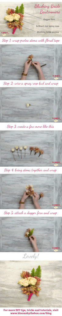 DIY Blushing Bride Boutonniere step by step tutorial