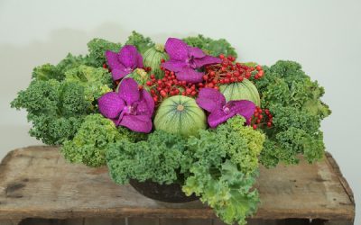 Kale and Squash Floral Arrangement How-To