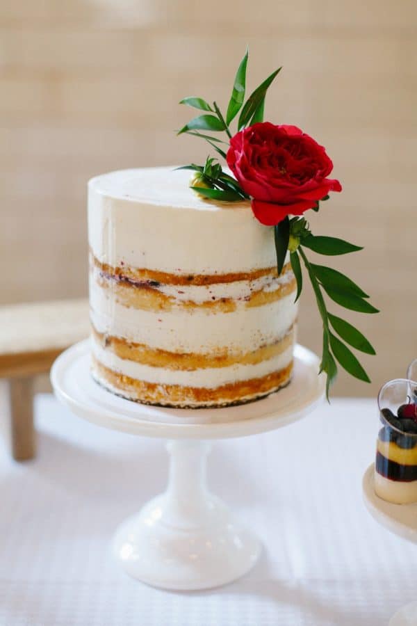 cake with red rose