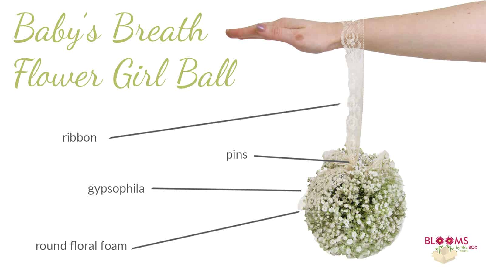 DIY Flower Girl Baby's Breath Ball Blooms By The Box