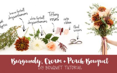 Easy Burgundy + Cream DIY Wedding Bouquet Tutorial on Confetti Daydreams