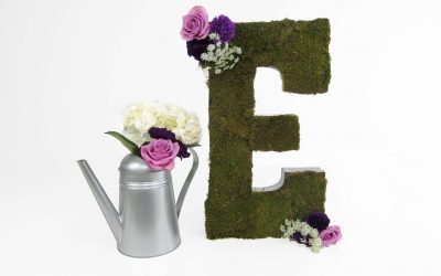 DIY Moss Letter Tutorial featured on Emmaline Bride