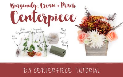 Burgundy and Cream DIY Wedding Centerpiece Tutorial featured on Confetti Daydreams