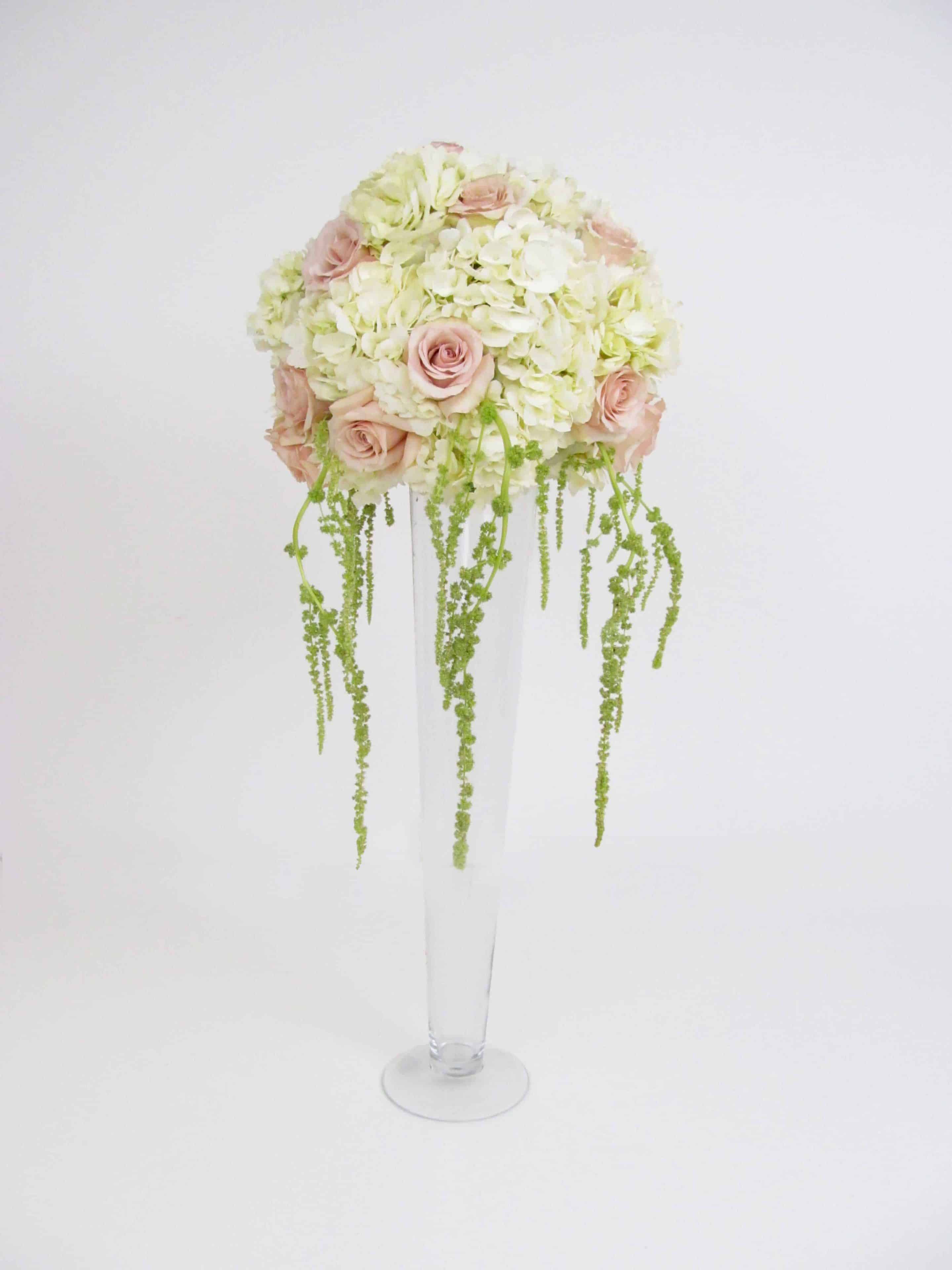 DIY Hydrangea Tower Centerpiece