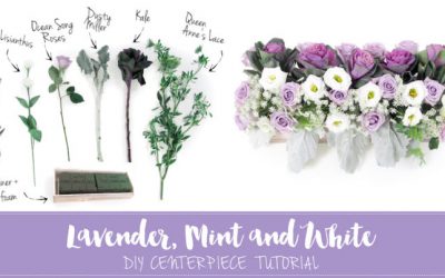 Sweet + Simple Lavender and Mint DIY Centerpiece Tutorial featured on Confetti Daydreams