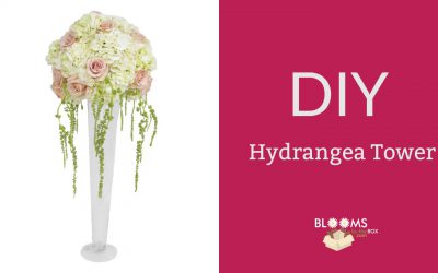 DIY Hydrangea Tower Centerpiece