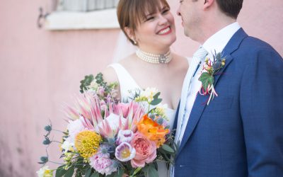 Tropical New Orleans Wedding with Millennial Pink Details