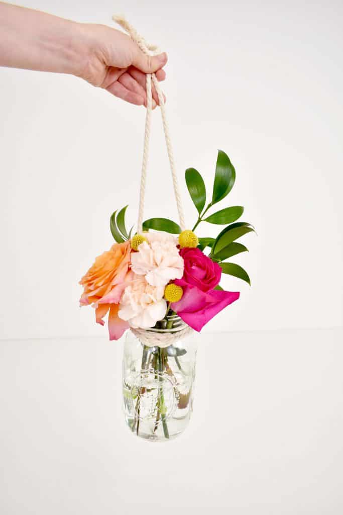 example of finished hanging mason jar
