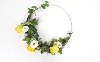 DIY Floral Hoop Tutorial featured on Emmaline Bride