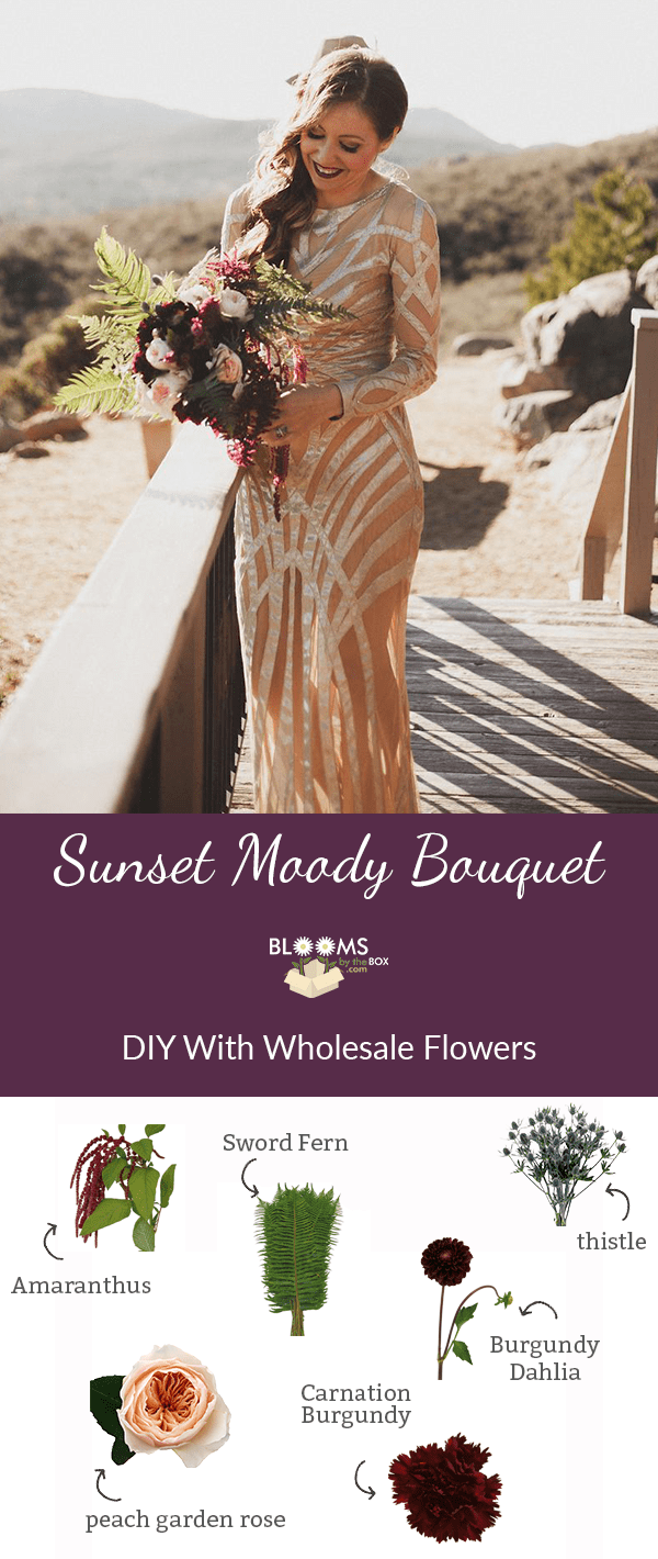 sunset moody bouquet flowers needed