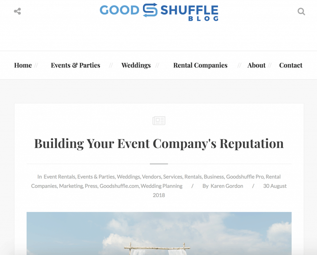 Screenshot from goodshuffle website