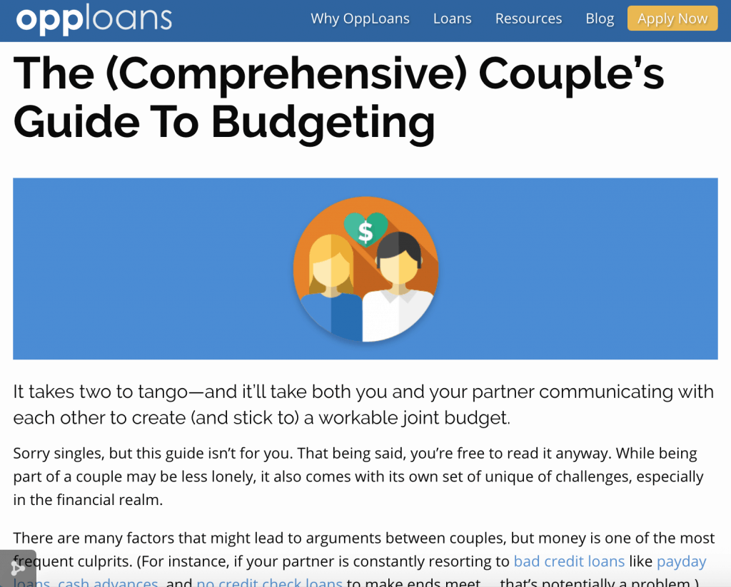 screenshot from opploans website