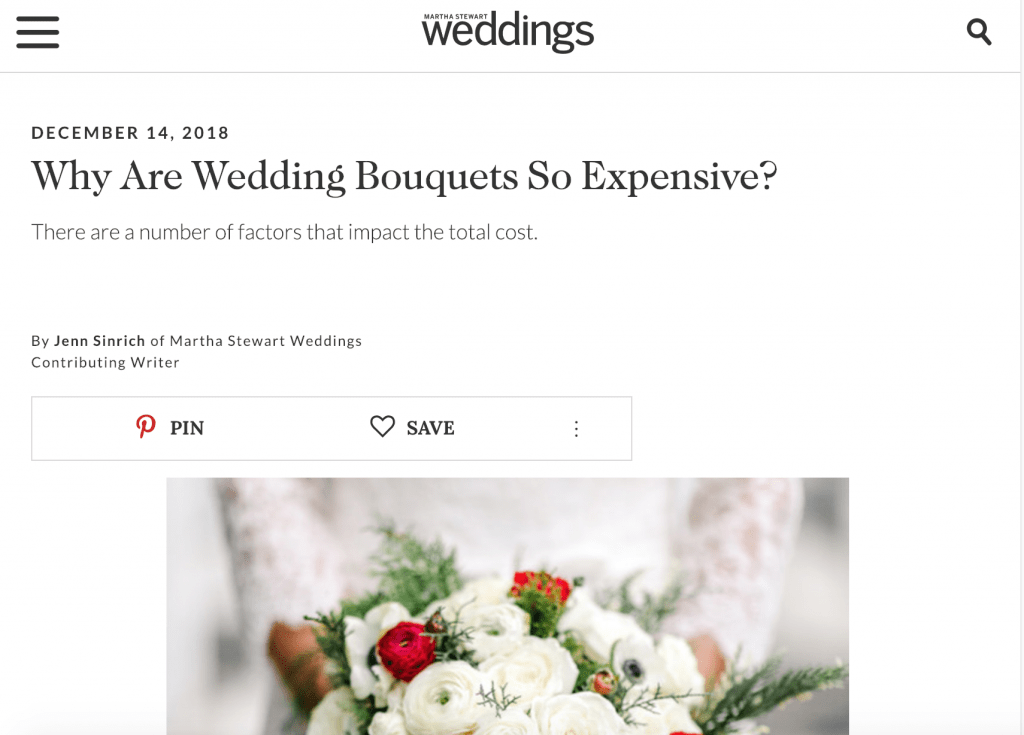 Martha Stewart weddings screenshot