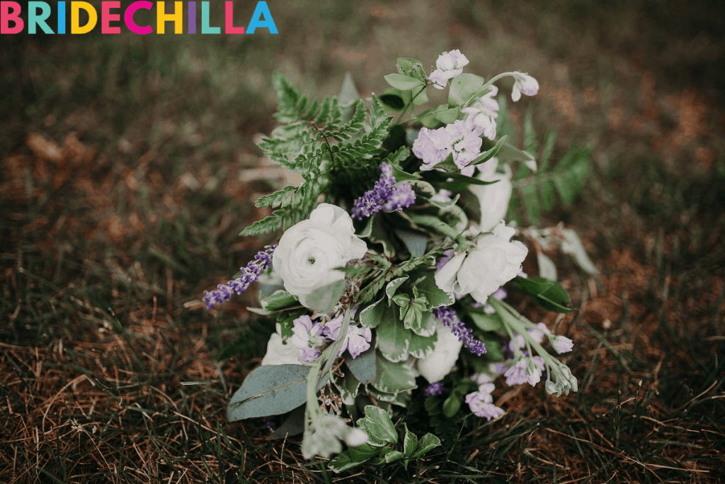 green purple and white flowers