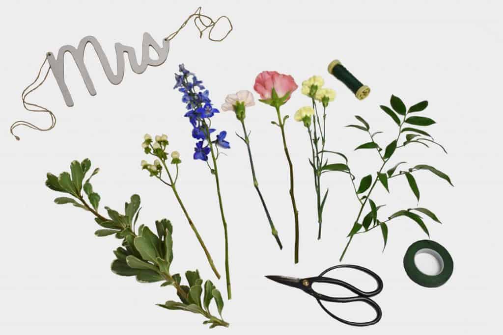 diy floral chair garland supplies