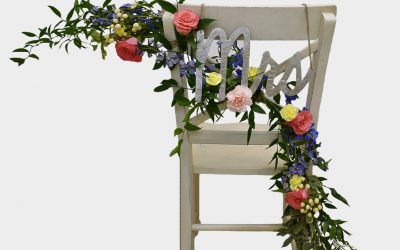 DIY Floral Chair Garland Featured on Emmaline Bride