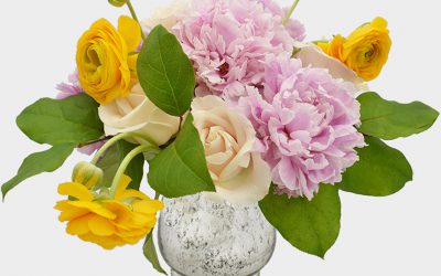 Peony, Rose, Ranunculus Flower Centerpiece