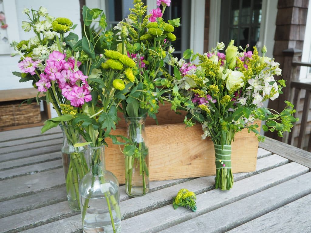 Wildflower table arrangements