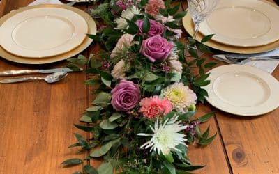 DIY Greenery Table Runner Featured on Emmaline Bride