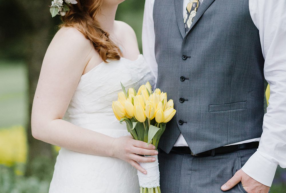 Bride and Groom with 2021 Yellow and grey pantone colors